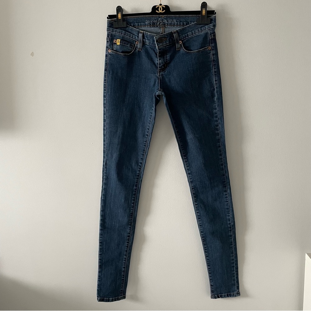 Second Yoga Jeans blue skinny jeans size 25 stretchy 5 pockets